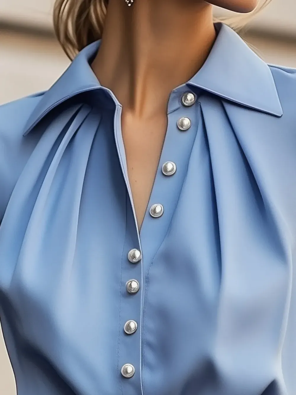 Fashion Satin Shirt Sleeveless Top