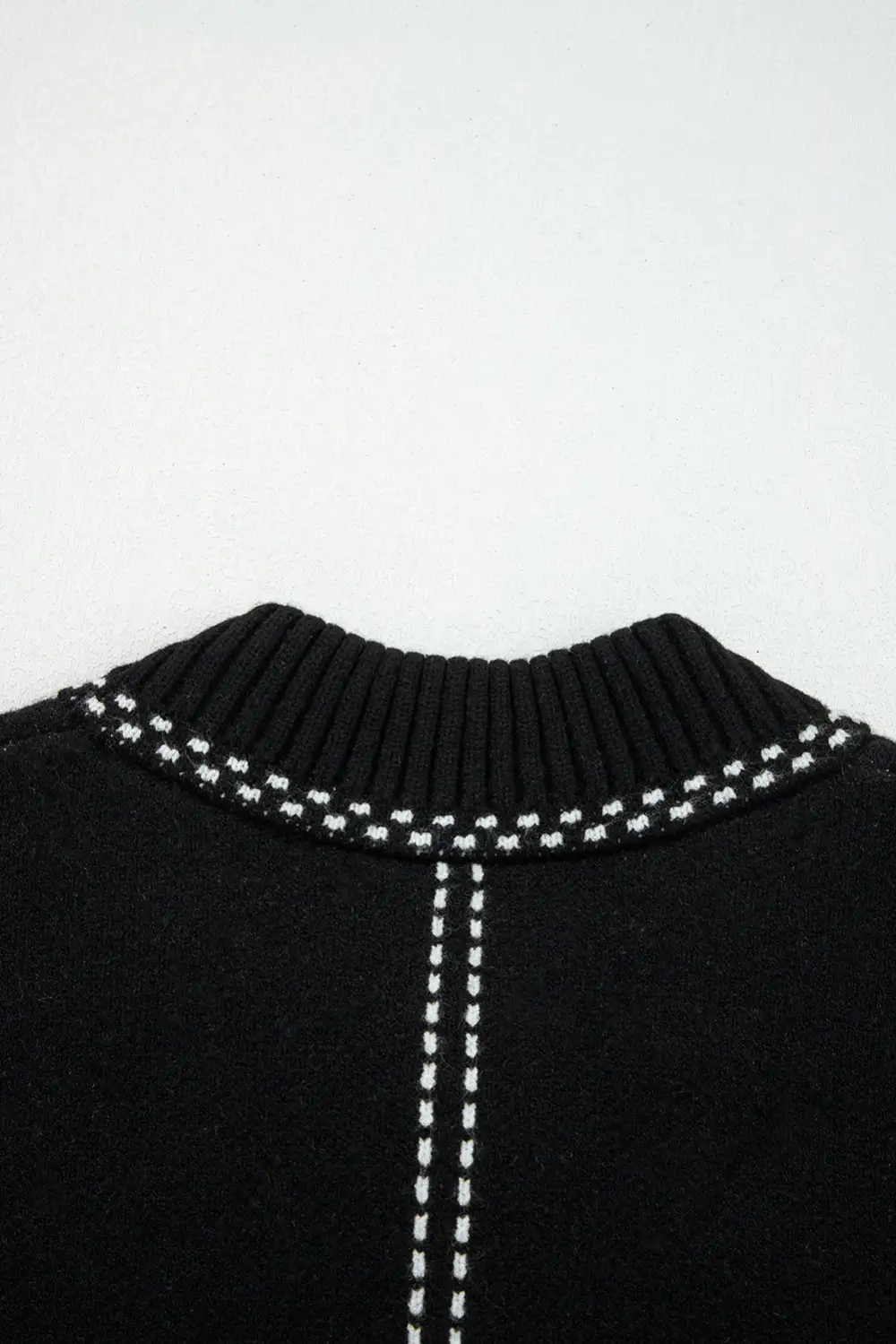 Contrast Trim Button Front Cardigan