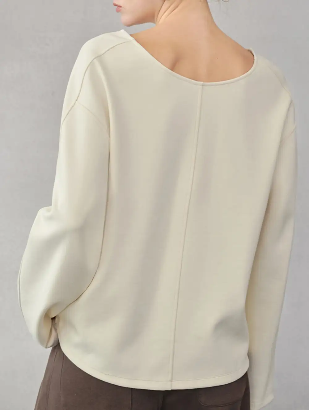 V Neck Reversible Loose Fit Sweatshirt