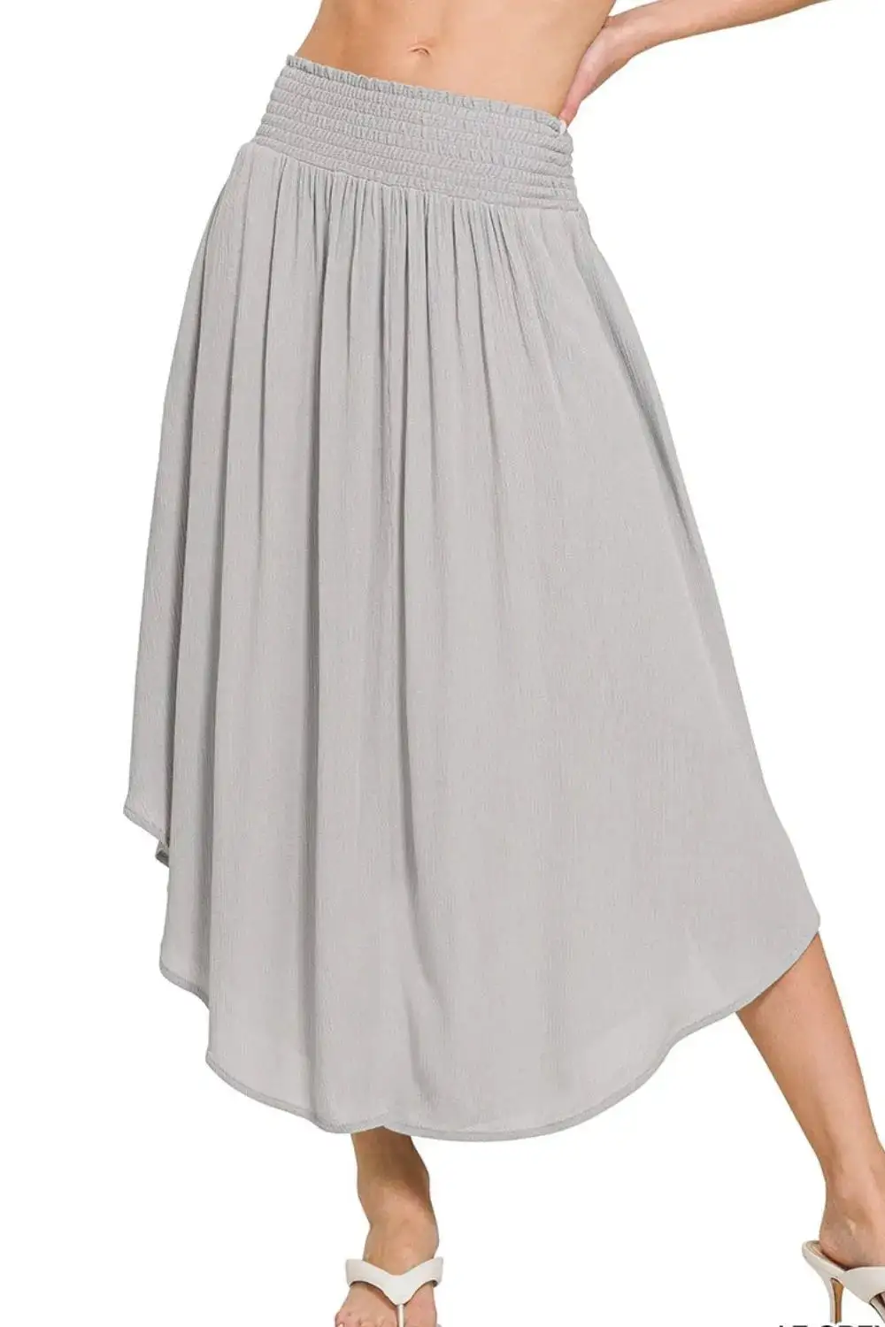 Smocked Pocket Detail Skirt