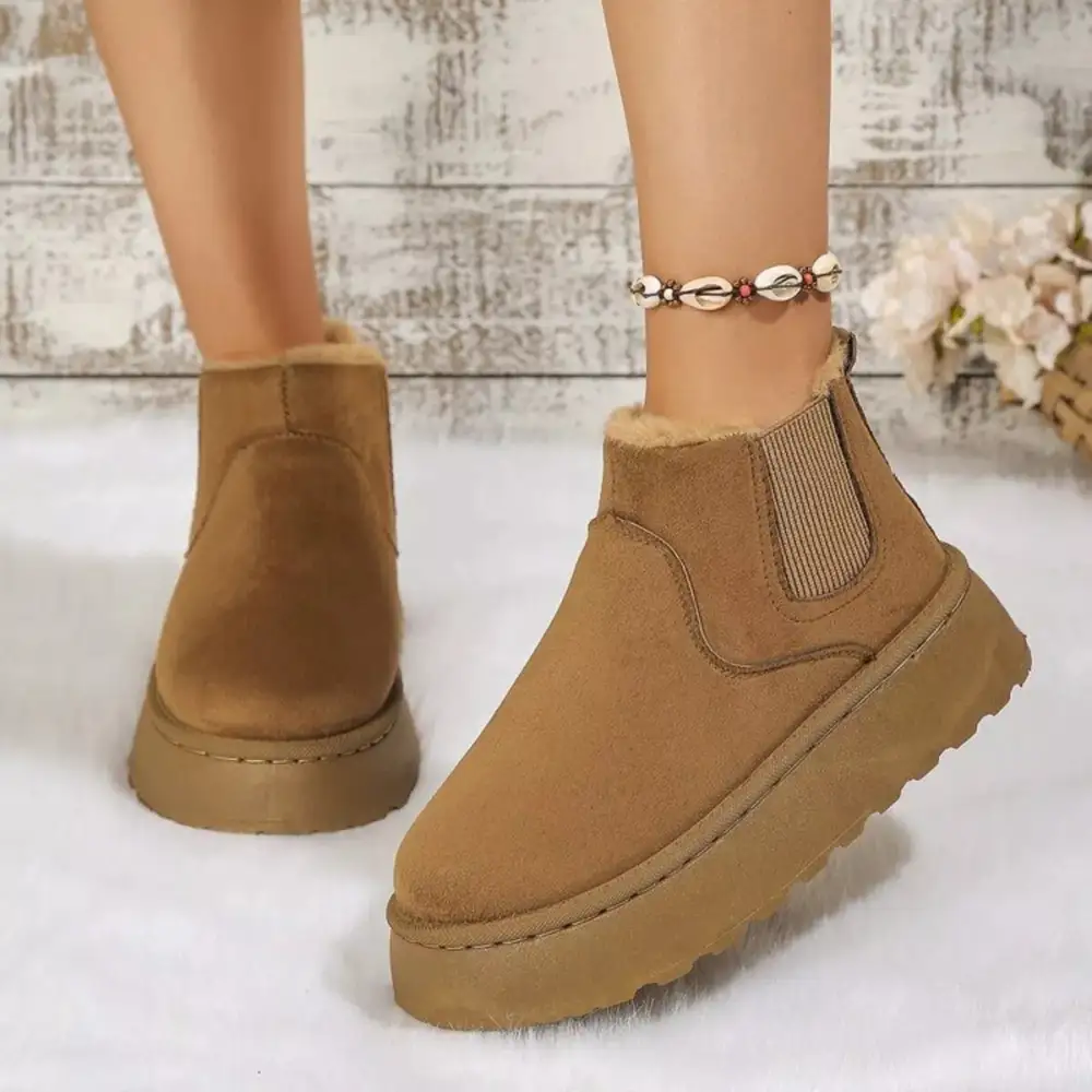 Round Toe Platform Ankle Boots