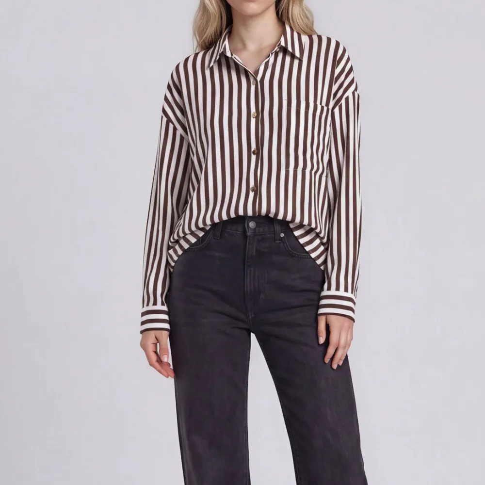 Striped Button Top