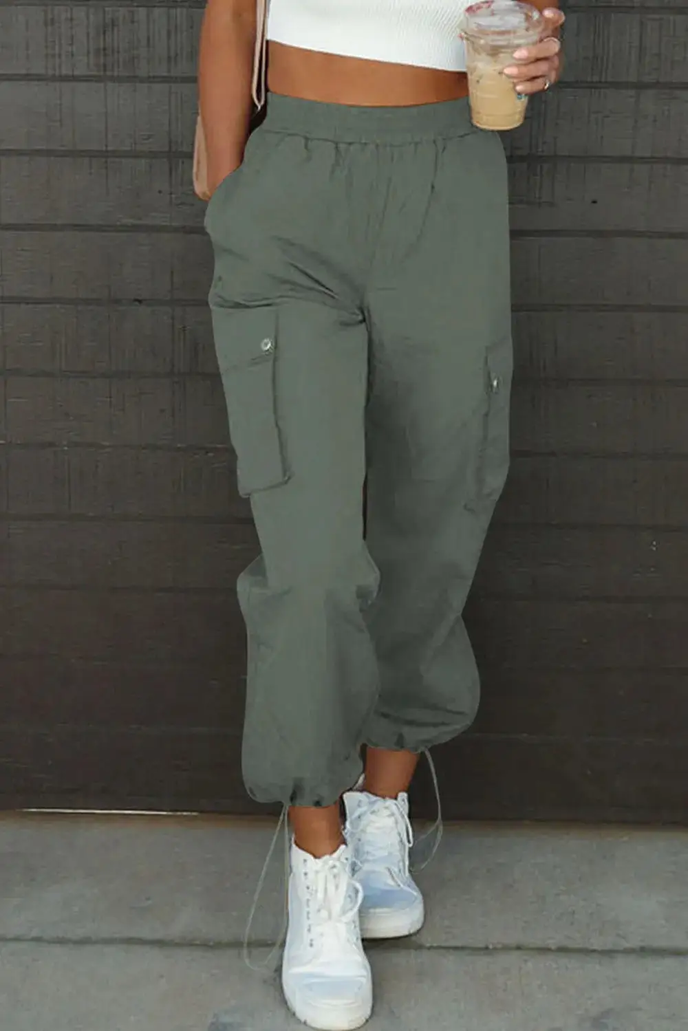 Easy High Waist Drawstring Pants