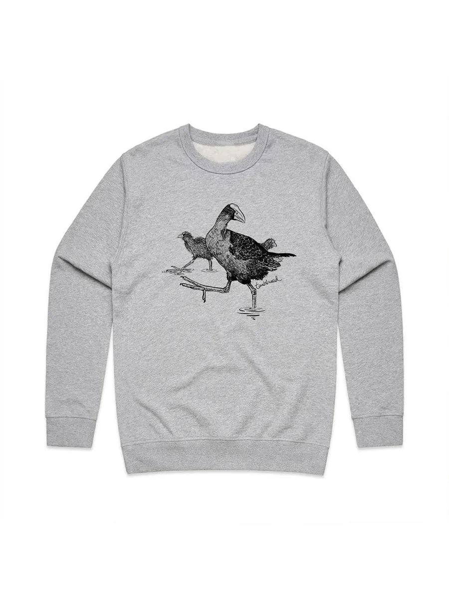 A versatile sports shirt with a simple purple waterfowl pattern