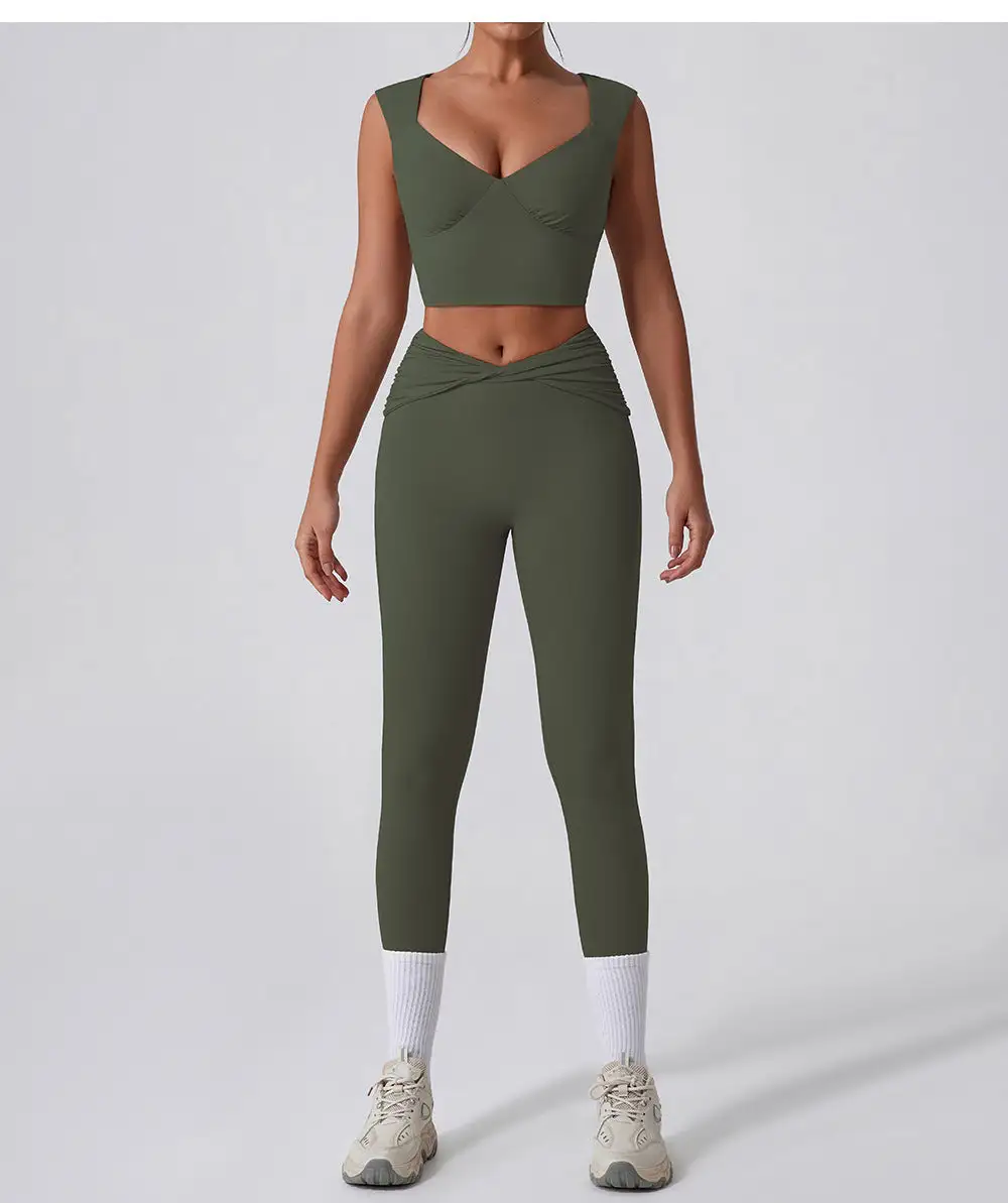 Quick-Dry Sleeveless Top, Vest and Trousers Active Set