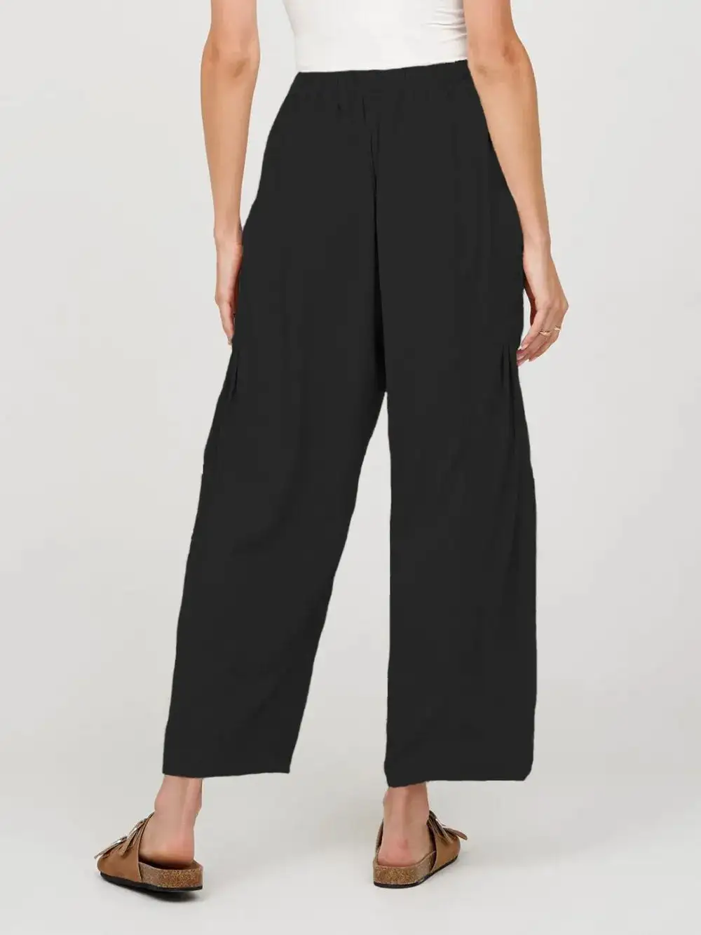 Polished Wide Leg Pocket Detail Pants