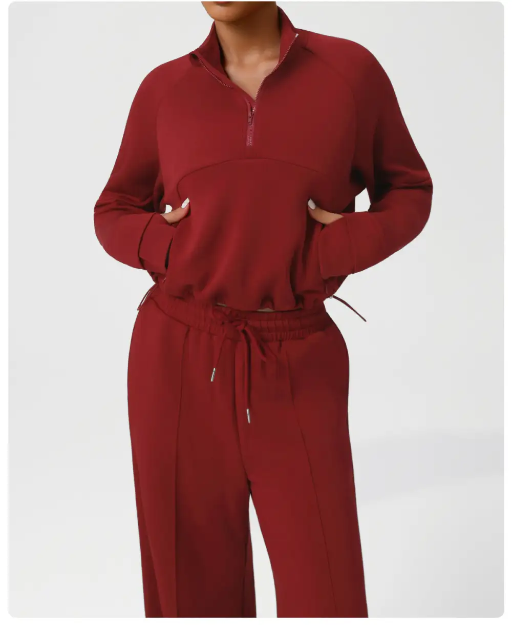 High-Waist Wide-Leg Hoodie and Joggers Active Set