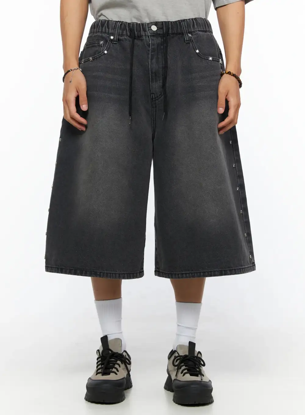Men's Studded Denim Shorts