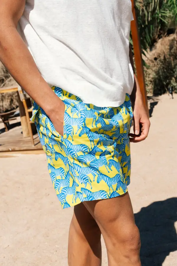 Yellow Zebra Swim Shorts
