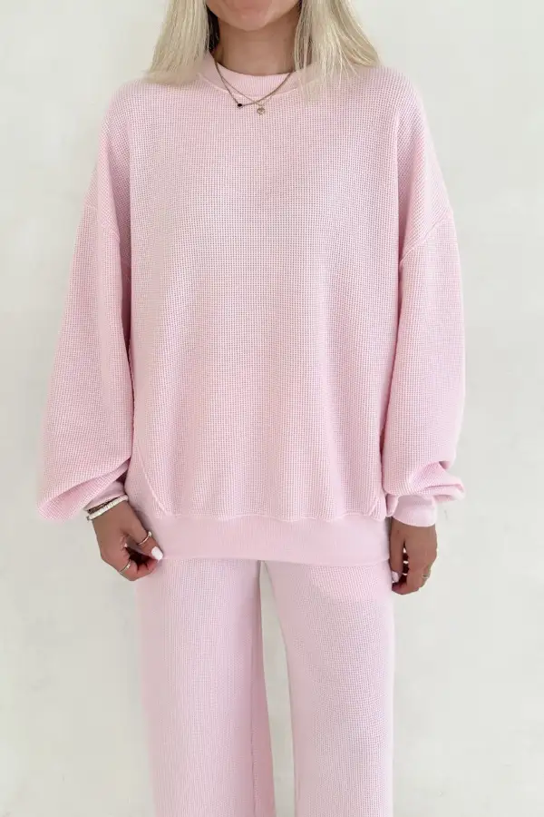 Neat Finish Waffle Knit Sweatshirt