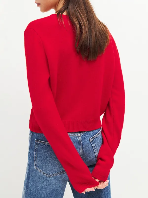 Crew Neck Cashmere Cardigan