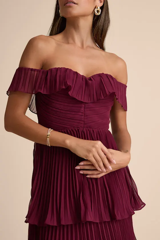 Always Remarkable Light Blue Floral Off-the-Shoulder Maxi Dress