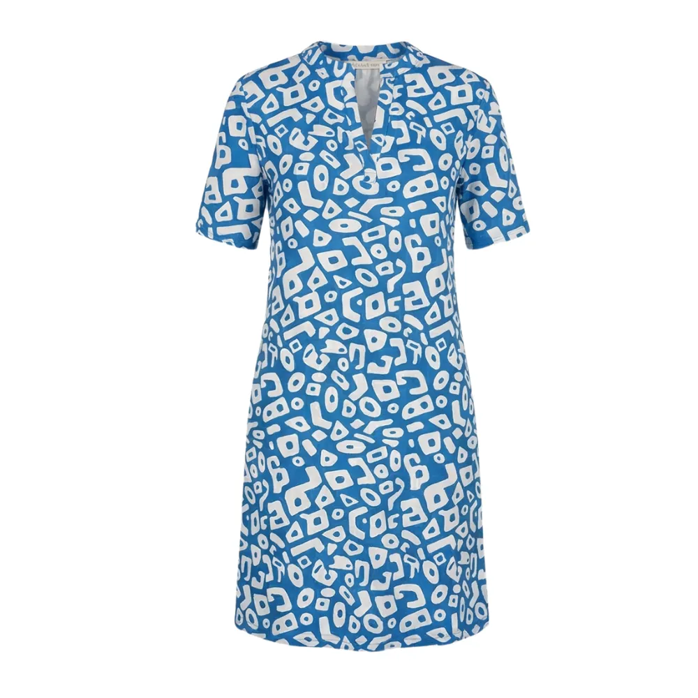 V Neck Printed Breezy Midi Dress