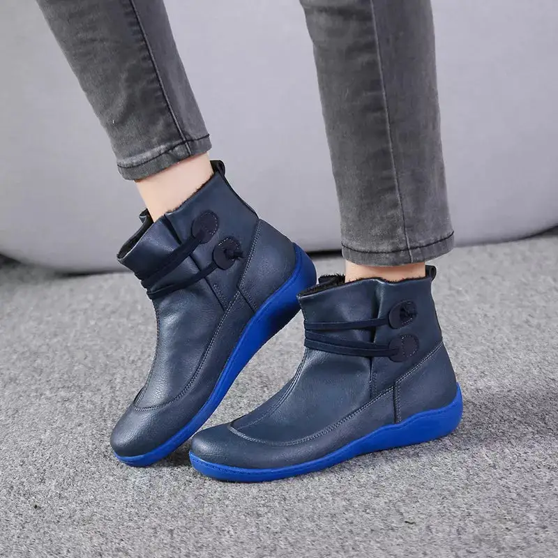 Button Detail Ankle Boots