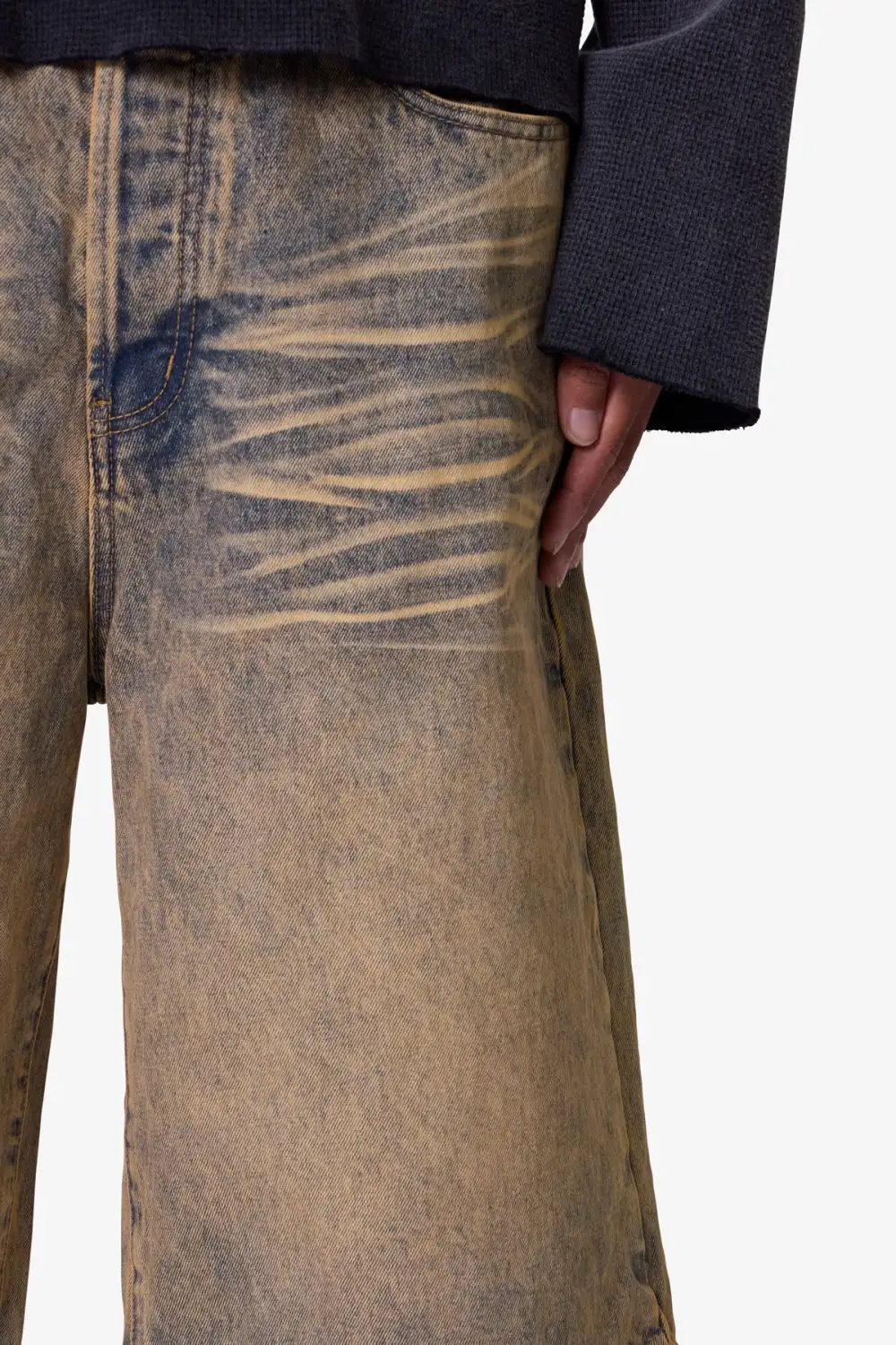 Baggy Dust Stone Denim Shorts