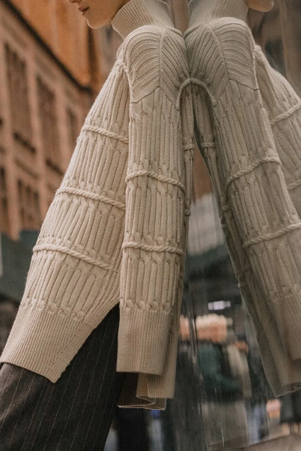 Cable Knit Turtleneck Sweater