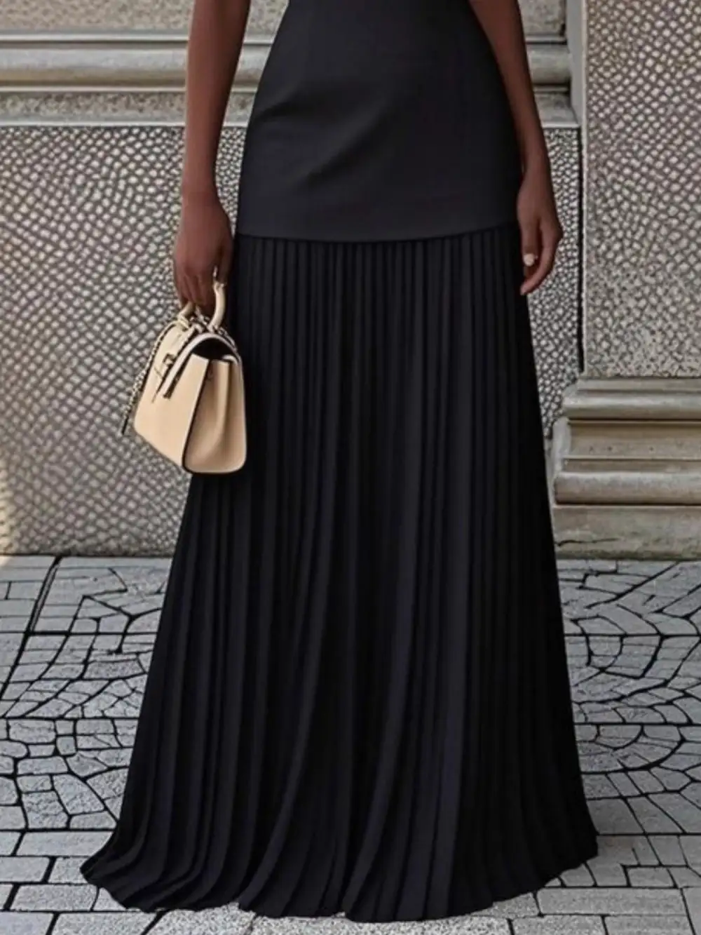 Pleated Sleeveless Maxi Dress