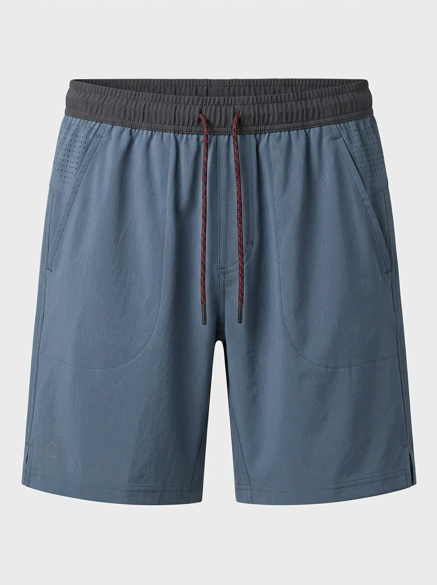 Men's Athletic Breathable Perforated Quick-Dry Drawstring Shorts