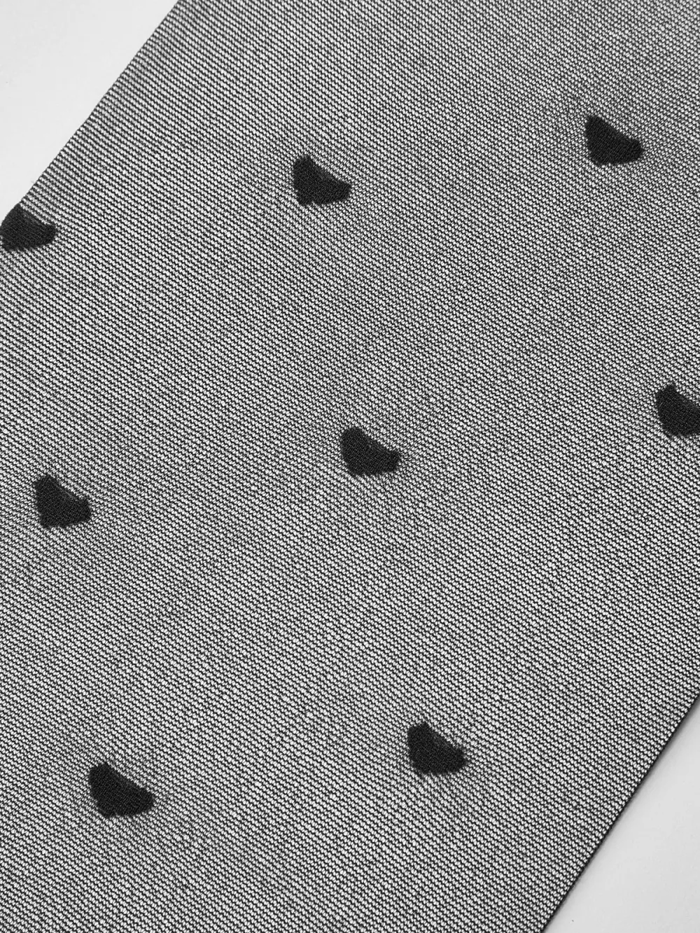Black Sheer Stockings Featuring Heart-Shaped Patterns