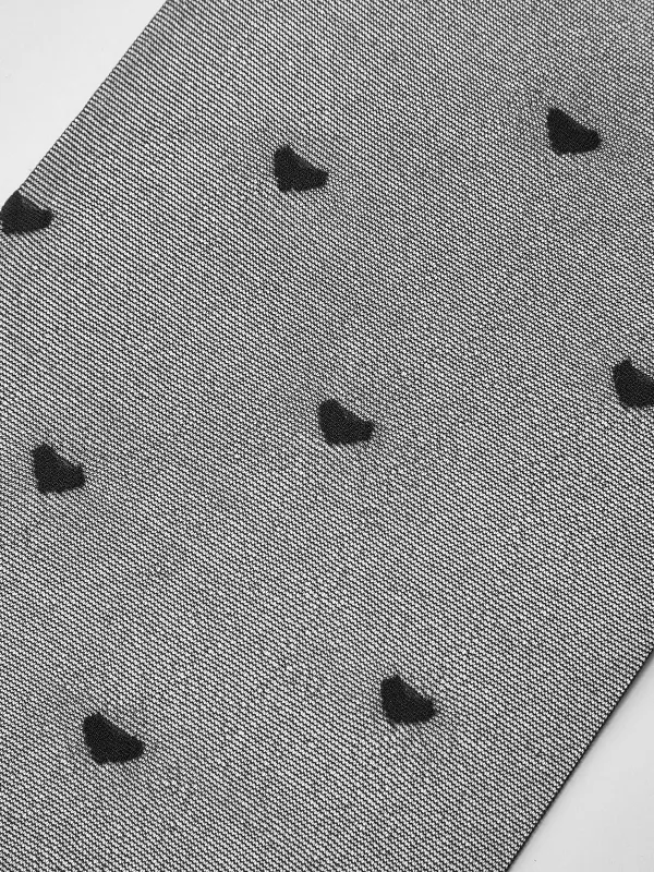 Black Sheer Stockings Featuring Heart-Shaped Patterns