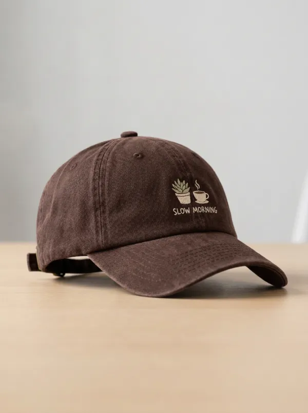 Classic Coffee-Lover Slow-Morning Printed Unisex Baseball Cap