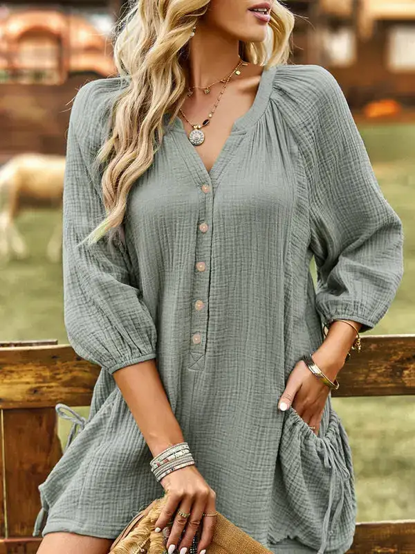 Clean Loose Cotton Linen Jumpsuit