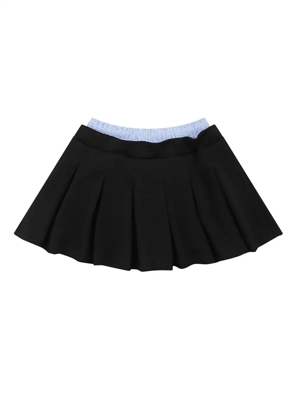 Textured Pleated Drawstring Skirt