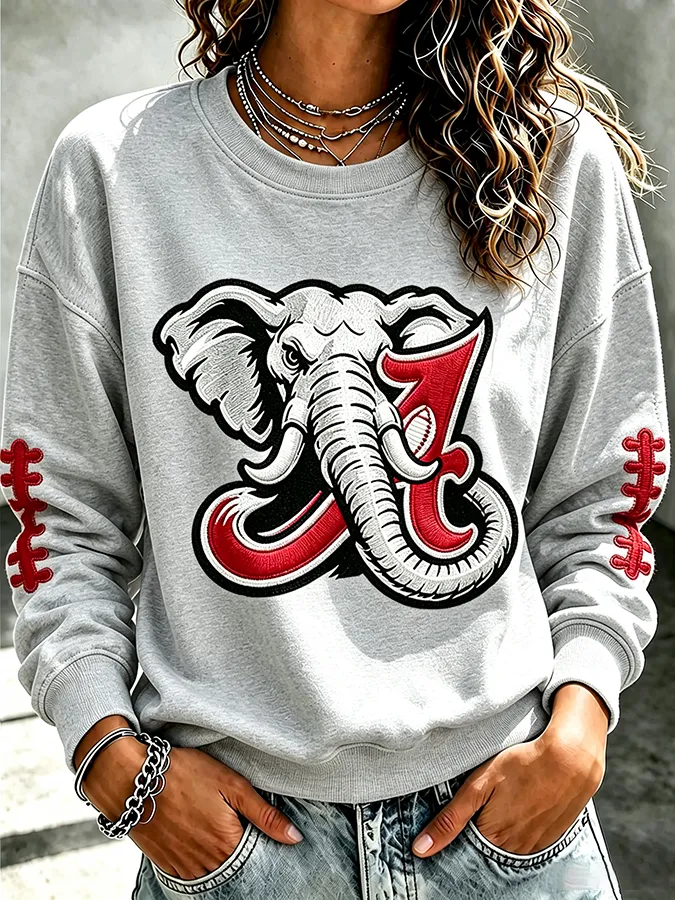 Ladies' Rugby Printed Round Neck T-Shirt