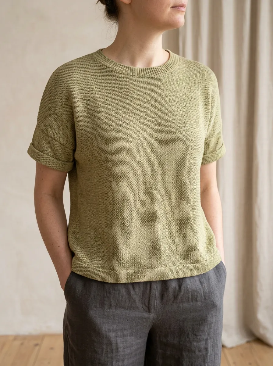 Women's Relaxed Layered Knit T-Shirt