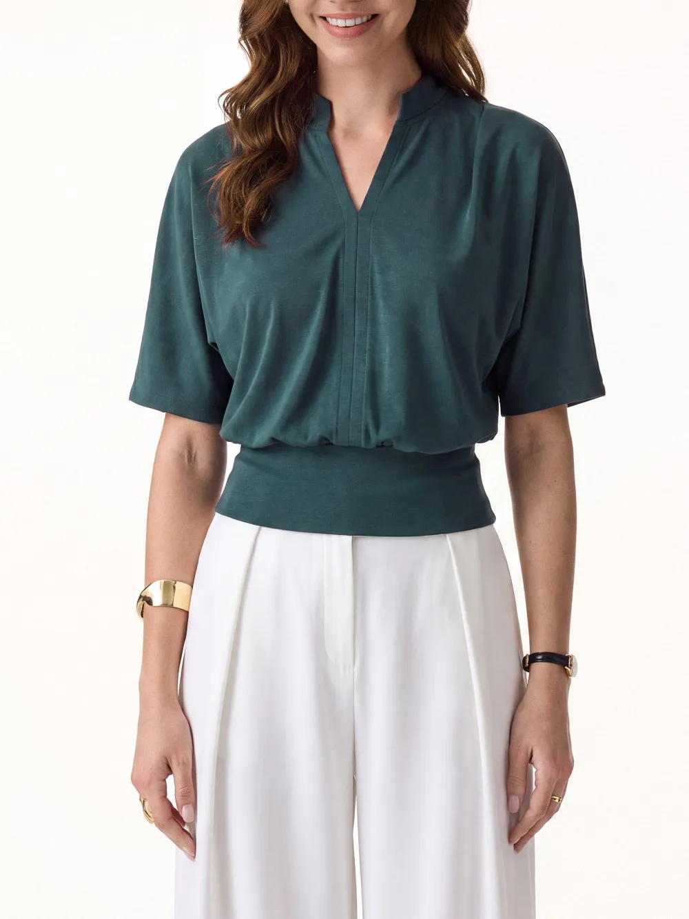 V-Neck Short Sleeve Top