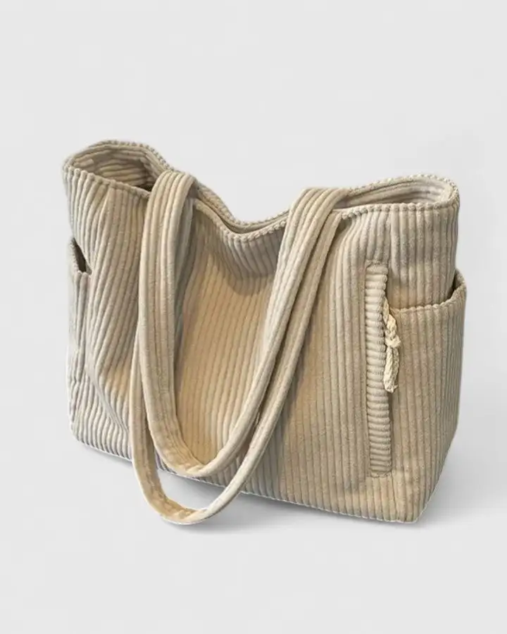 Drawstring Suede Tote Bag