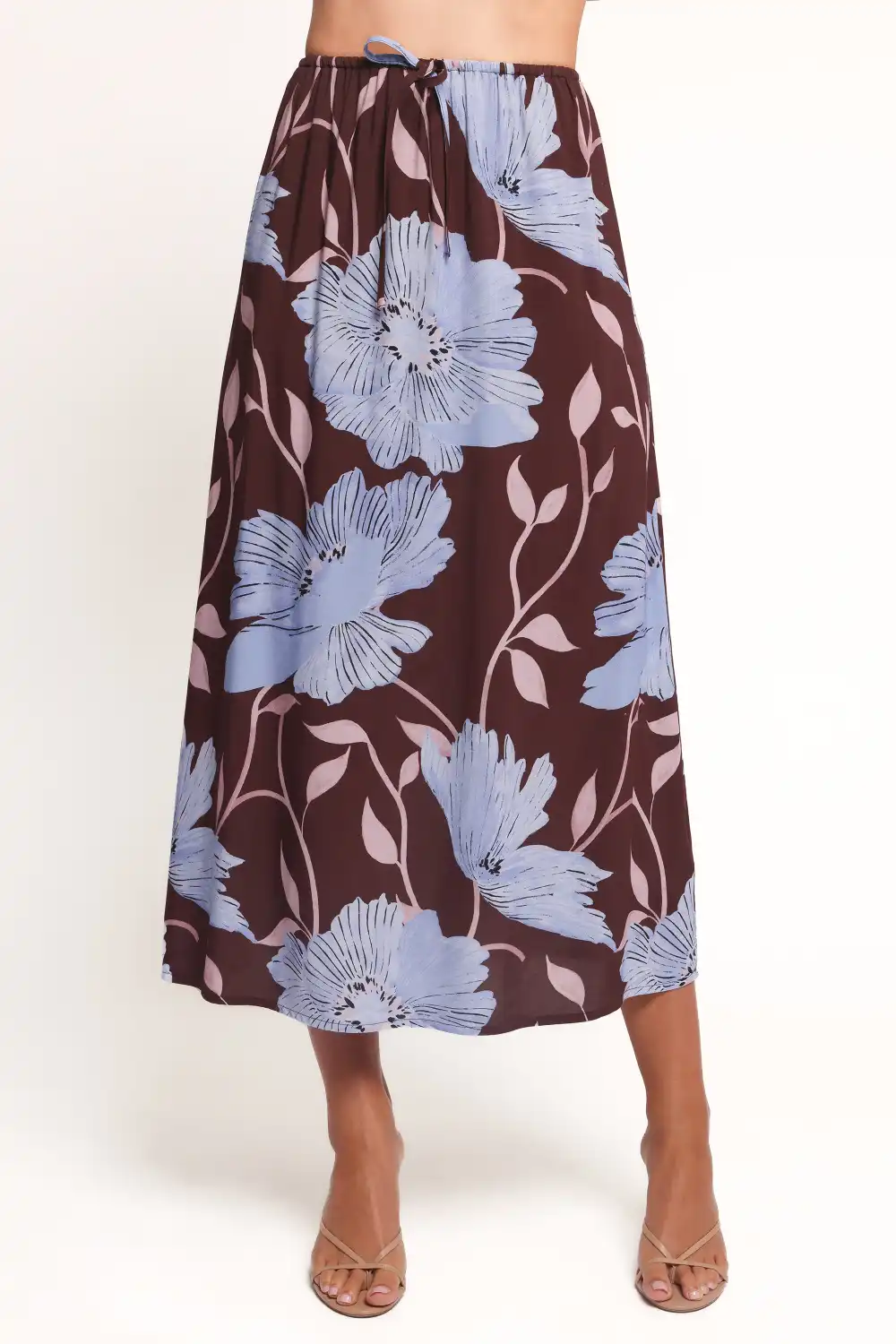 Floral A-Line Midi Skirt
