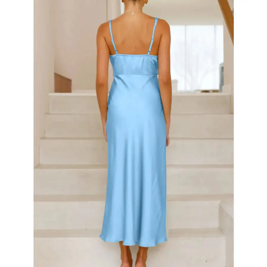 Satin Asymmetrical Midi Dress