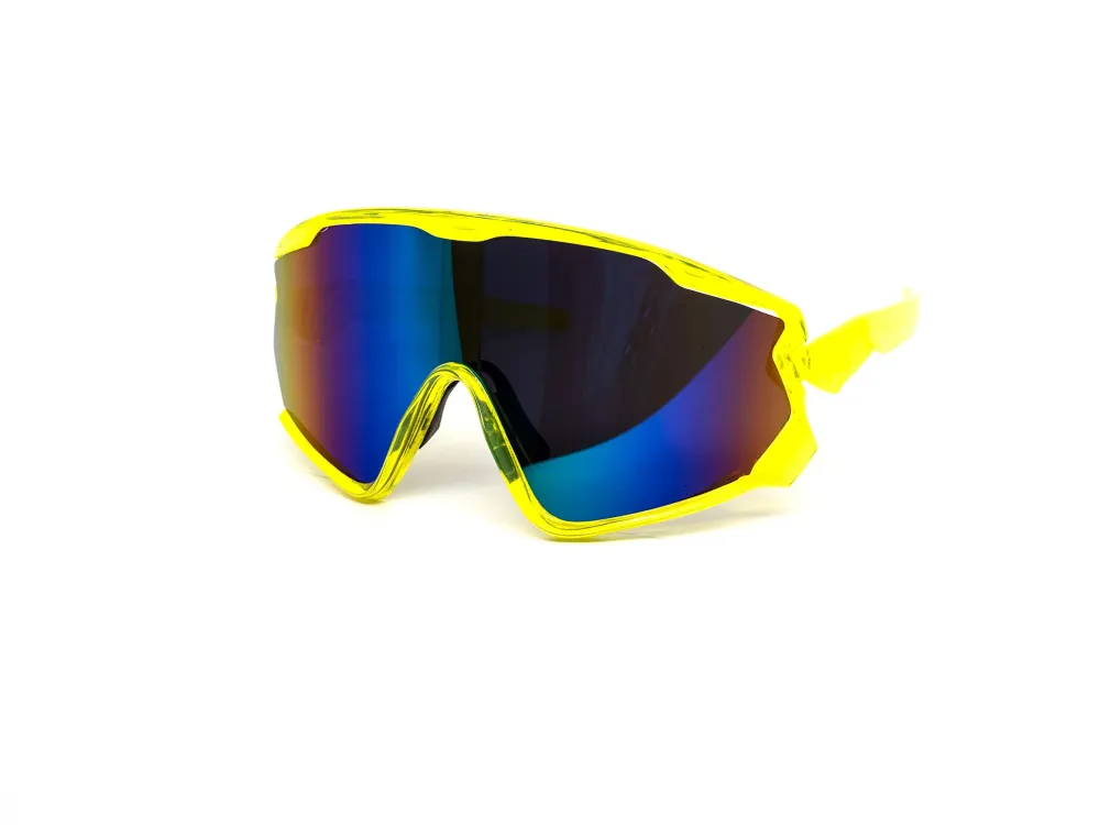 12-Pack Oversized Sport Shield Burnt Mirror Full-Frame Sunglasses