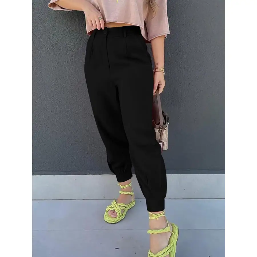 Classic High Waist Cropped Pants