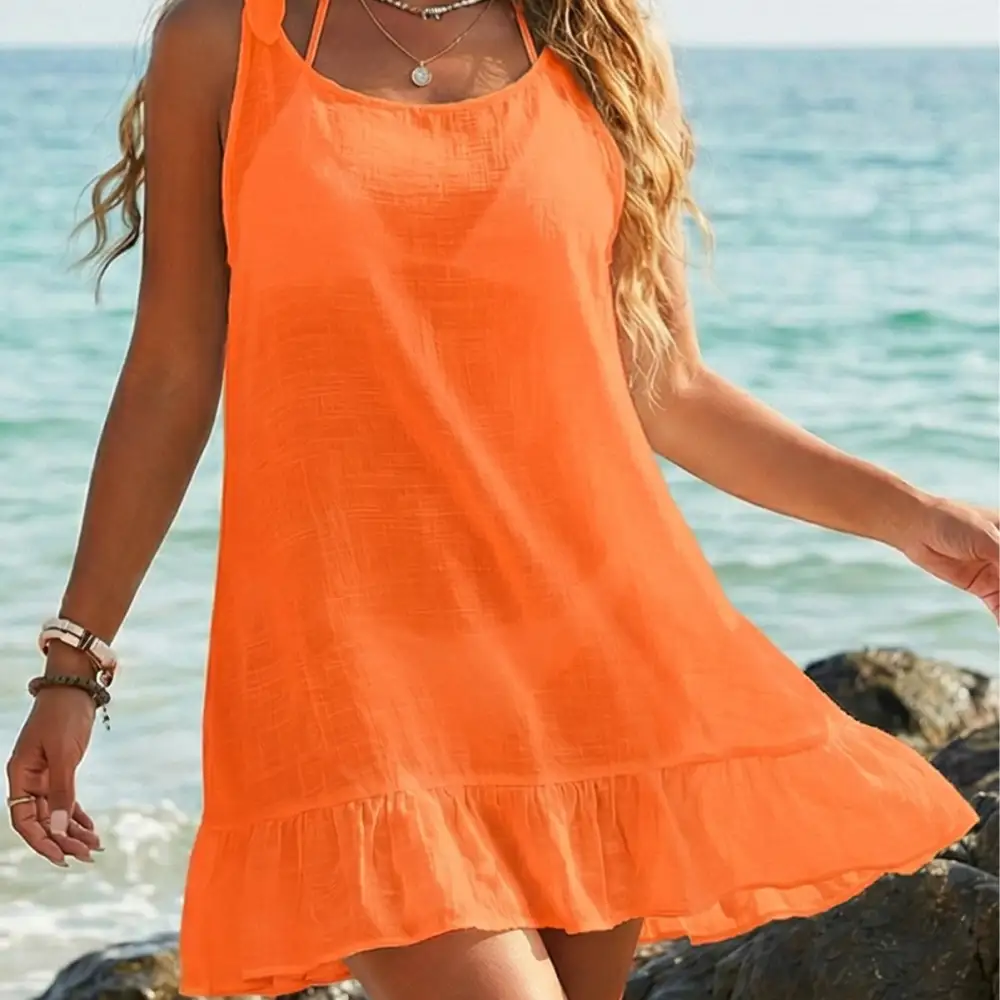 Ruffle Tie Bow Adjustable Skirt