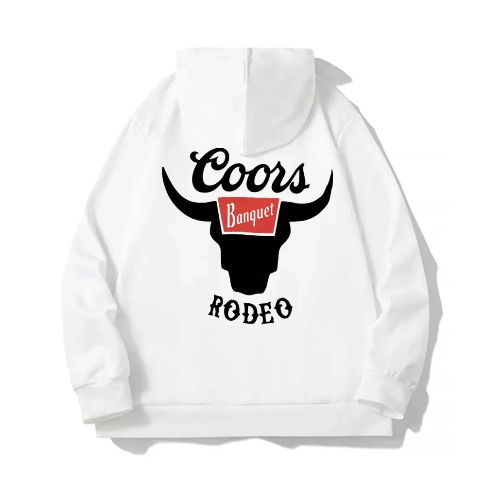Bull Motif Black Hoodie With Casual Street Style