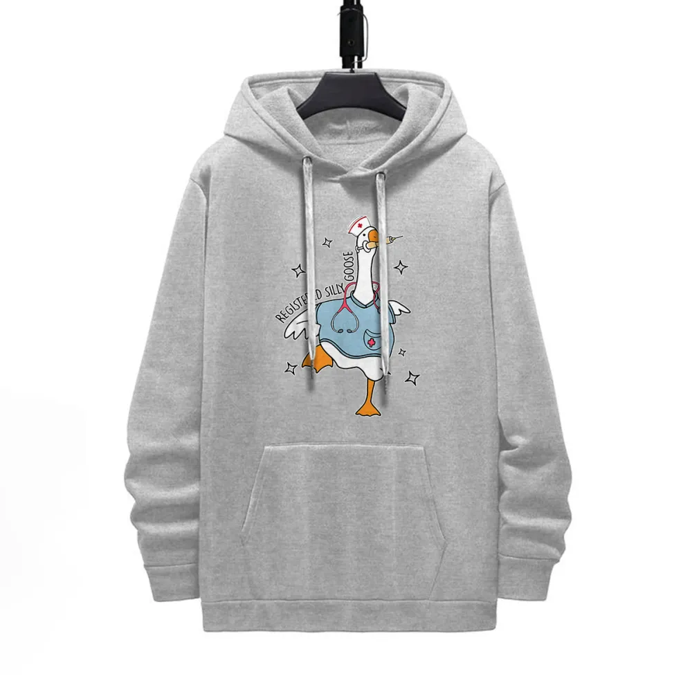 Doctor Goose Pattern Printed Hoodie
