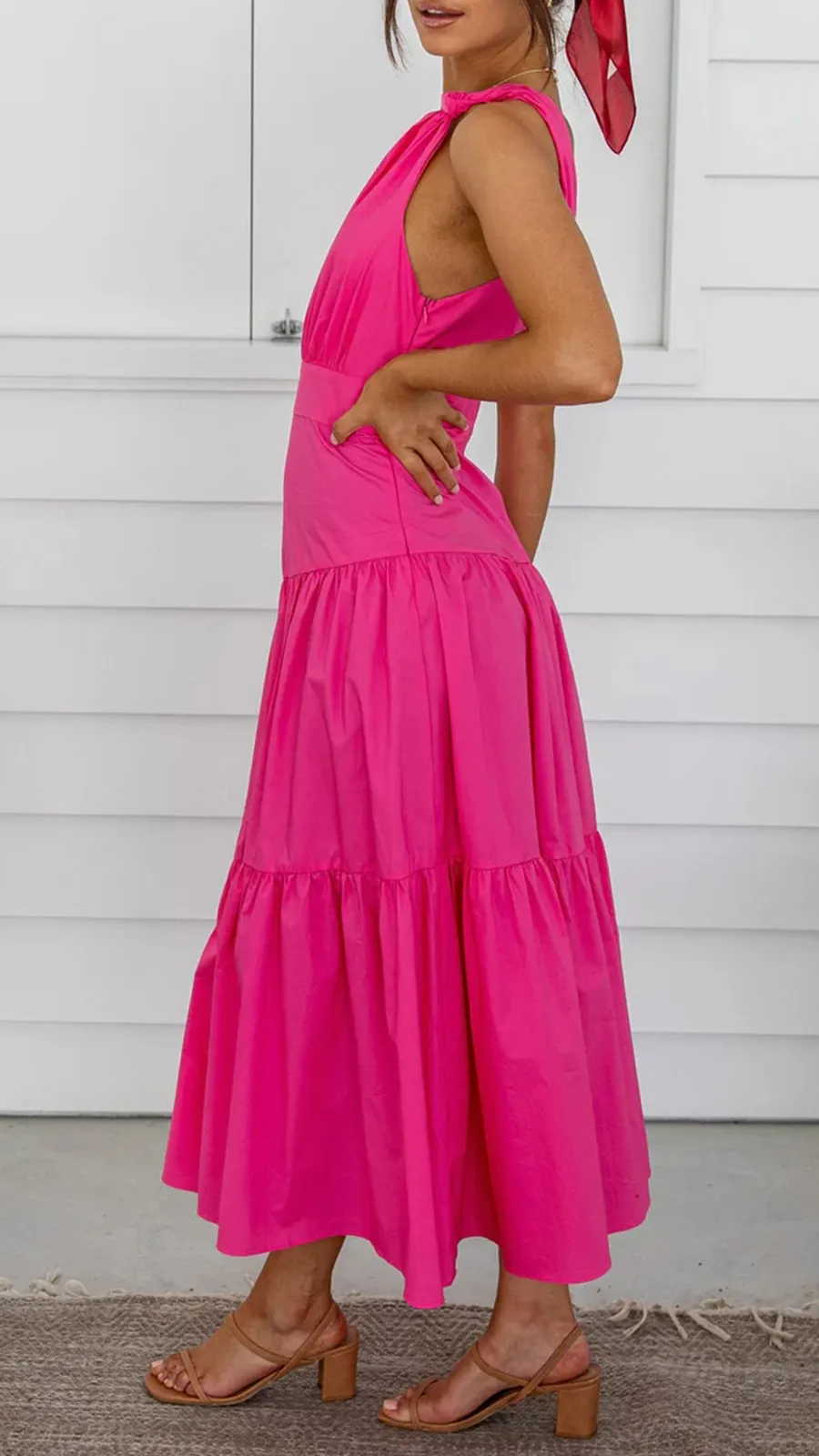 Knot Detail In Shoulder Strap Dress