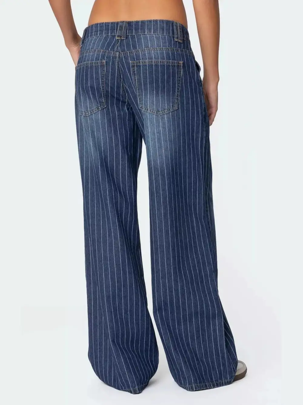 Wide Leg Round Neck Denim Jeans