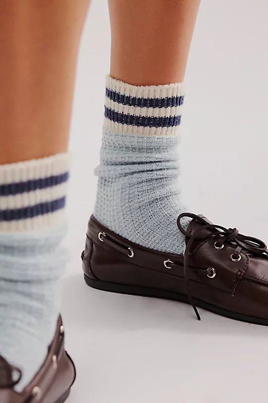 Cozy Stripe Socks Brown