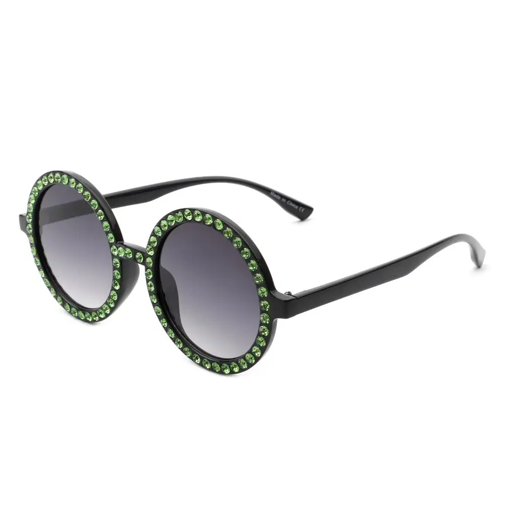 Fuzzy Round Frame Sunglasses