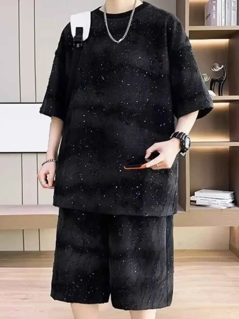 Round Neck Half Sleeve Top and Shorts Set