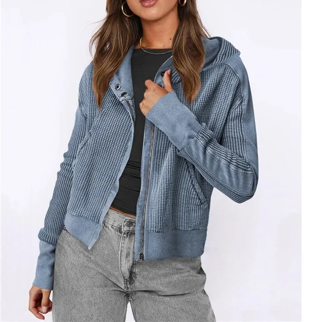 Knit Zip-Up Hoodie