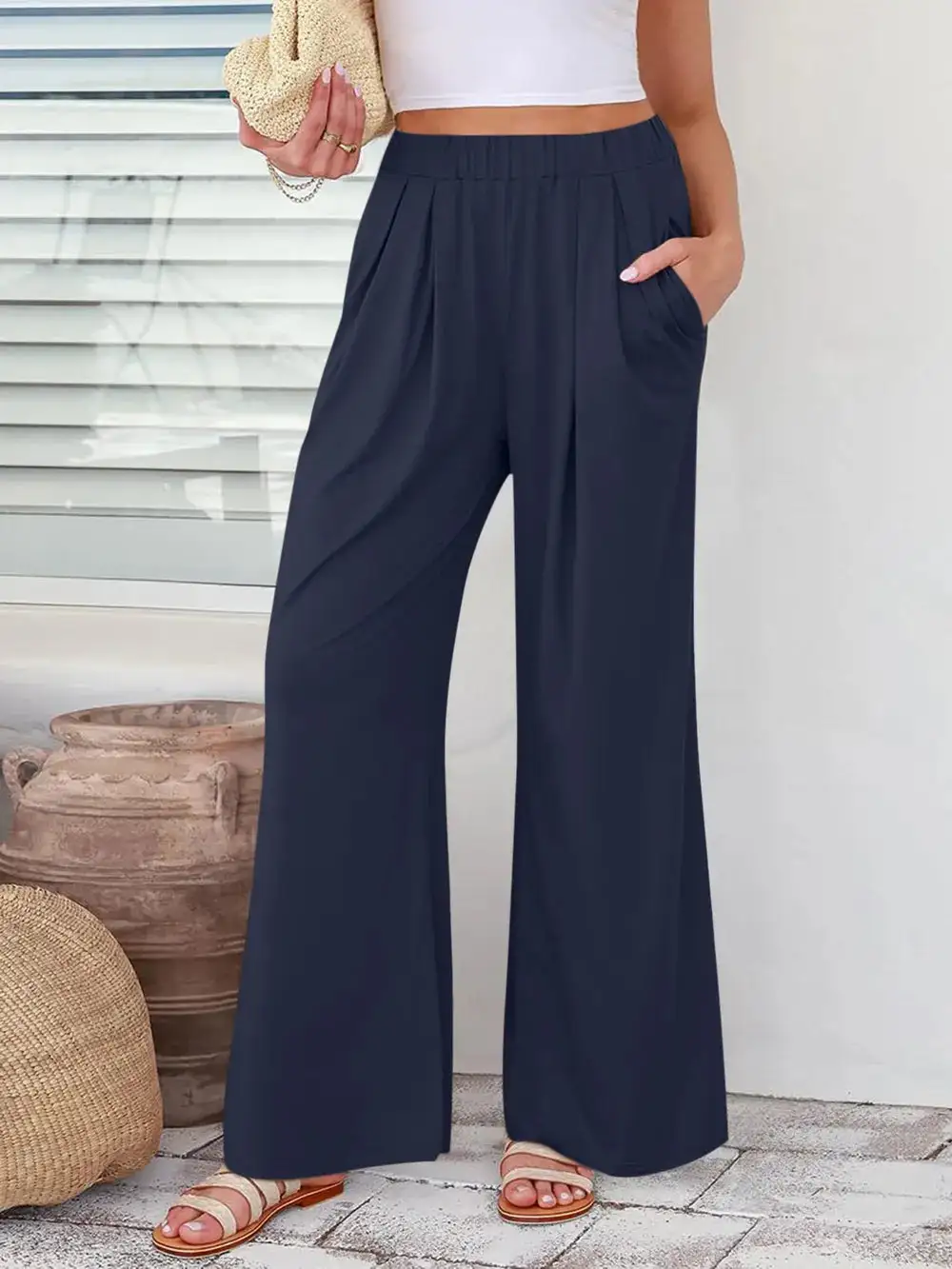 Clean High Waist Wide Leg Pants