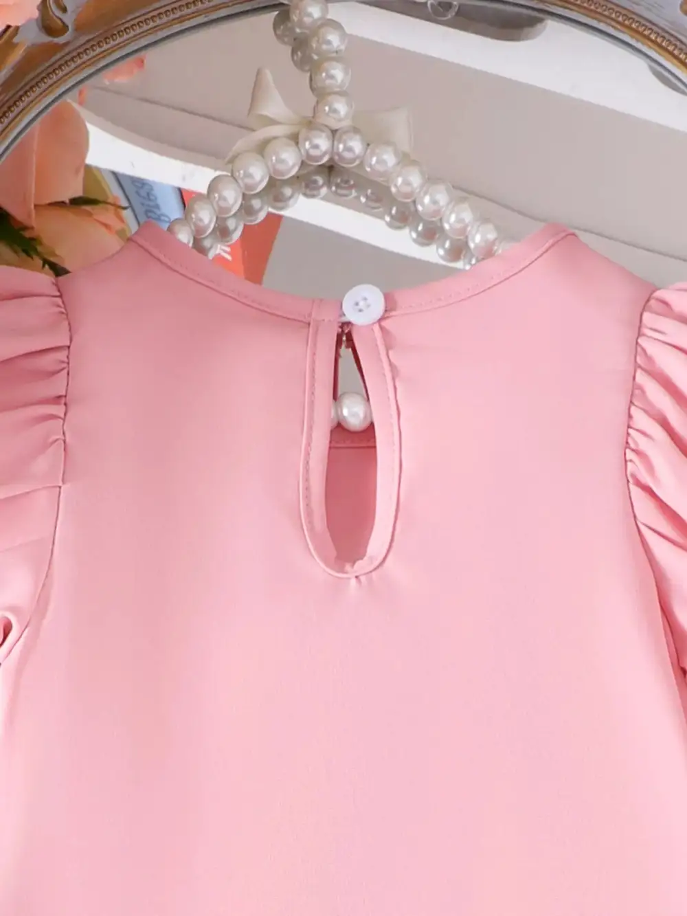 Girls Bow Puff Sleeve Dress