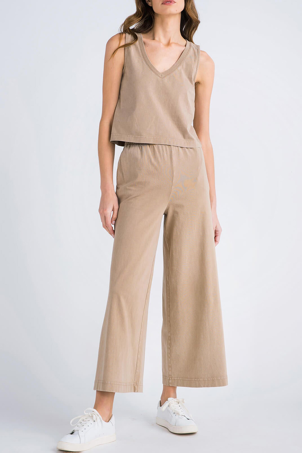 Solid Flare Pocket Pant - Iced Coffee