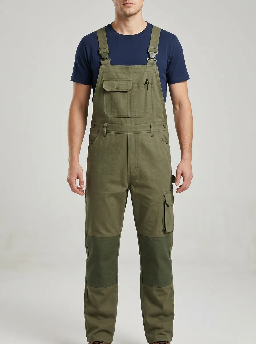 Men's Everyday Multi-Pocket Cargo Bib Work Overalls