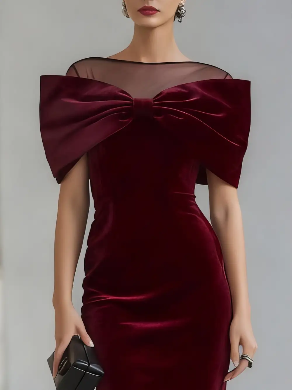 Refined Women's Velvet Midi Dress