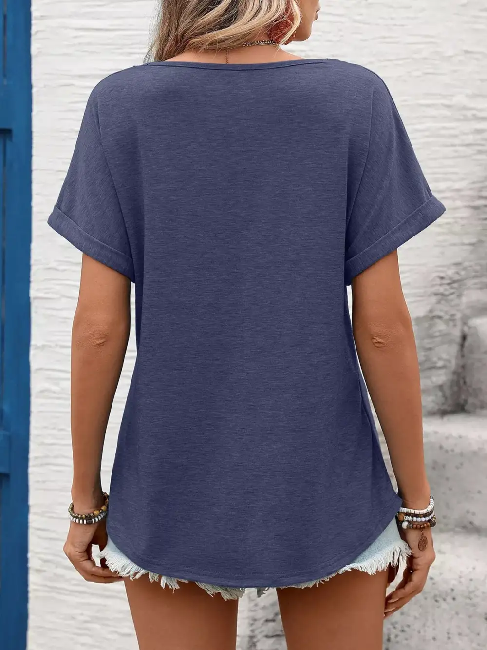 Lace Trim Detail Short Sleeve T-Shirt